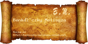 Benkóczky Melissza névjegykártya